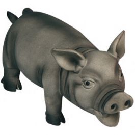 Lateksinen Röhkivä Possu Harmaa - Koiran lateksi- ja kumilelut - 5400274873020 - 1