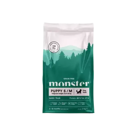 Monster Dog Grain Free Puppy All Breed Lamb & Duck - Monster kuivaruoat - 7350040125380 - 1