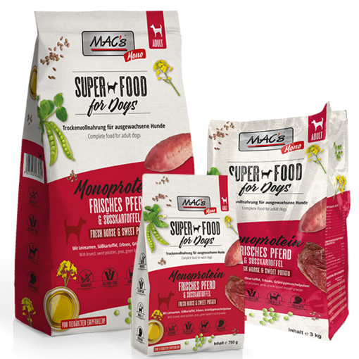 MACs Superfood for Dogs Adult koiran kuivaruoka Mono Hevonen - Erikoiskuivaruoat - 4027245903640 - 1