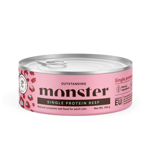 Monster Cat Single Protein Beef 100g Kissan märkäruoka - Märkäruokatölkit - 7350040124420 - 0