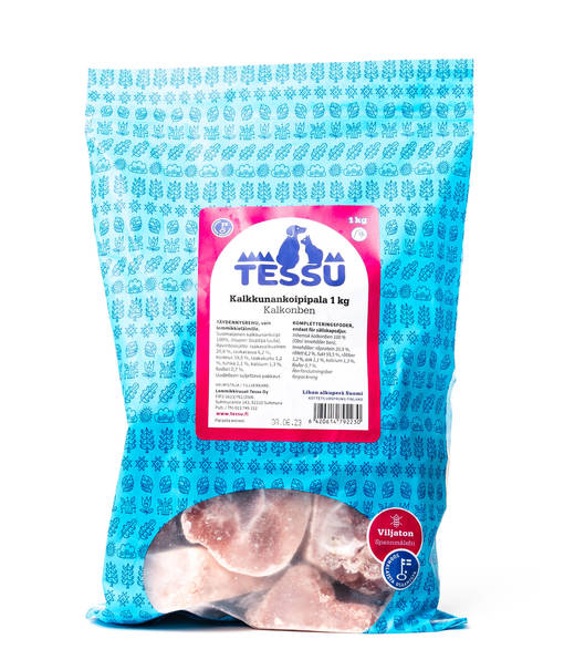 TESSU Kalkkunankoipipala täydennysrehu 1kg - Muut koiran raakaruoat - 6420614792230 - 1