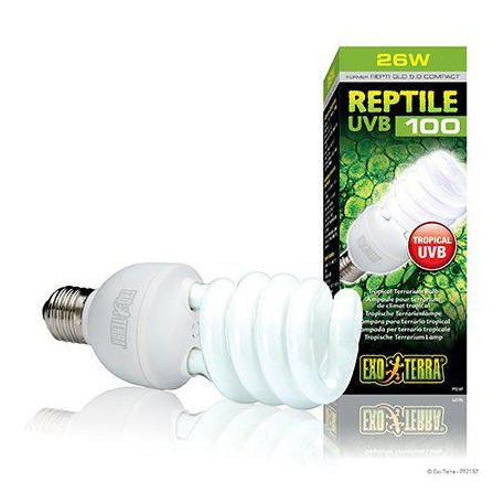 Exoterra reptile UVB 100 25w E27 lamppu - Terraarion valaistus ja lämmitys - 015561221870 - 1