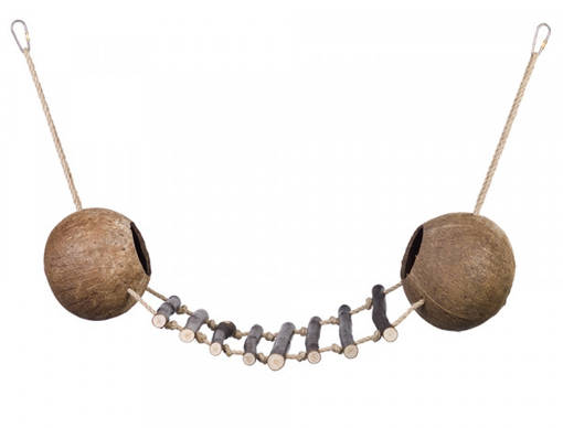 Nobby Kookospesät Tikkailla roikkuva - Kanin ja jyrsijän pesämökit ja sisusteet - 4033766317170 - 1