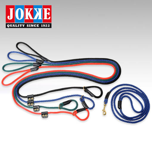 Rosso pyöreä&pehmeä noutajantalutin nahkavahvikkeilla 190 cm x 10 mm. - Noutajataluttimet - 6417114904850 - 1