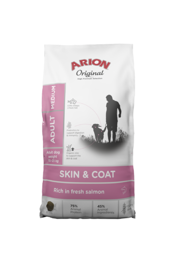 Arion Skin & Coat Adult Medium koiranruoka 2kg - Arion kuivaruoat - 5414970060660 - 1