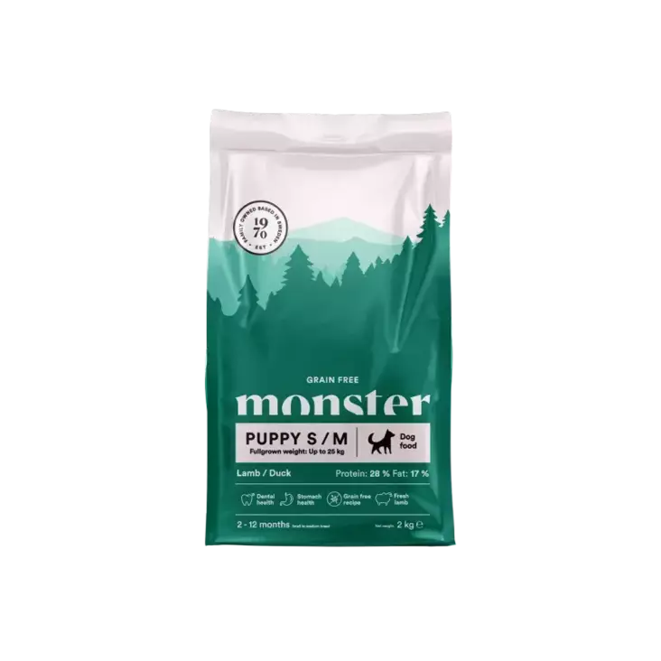 Monster Dog Grain Free Puppy All Breed Lamb & Duck - Monster kuivaruoat - 7350040125380 - 1