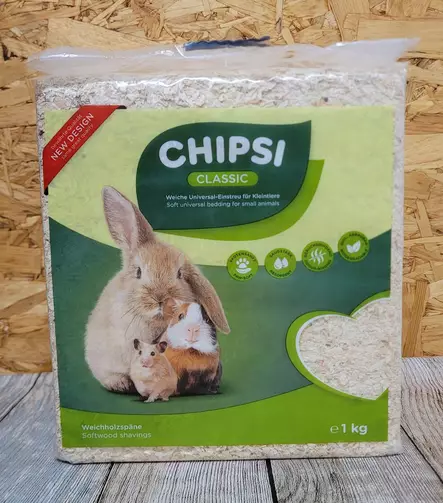 Chipsi Classic Puru jyrsijälle 15l (1kg) - Kuivikkeet ja pesämateriaali - 4002973000021 - 2