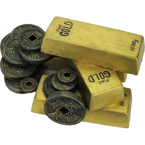 Gold Bar With Coins Akvaariokoriste - Akvaariokoristeet - 5021689443501 - 1