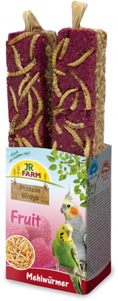 Jr. Farm Protein Birdys Fruit and Mealworms herkkutanko linnuille - Lintujen ruoka ja herkut - 4024344230561 - 1