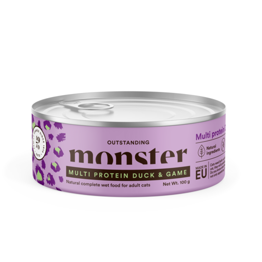Monster Cat Multi Protein Duck/Game Ankka/Riista 100g kissan märkäruoka - Märkäruokatölkit - 7350040124451 - 0
