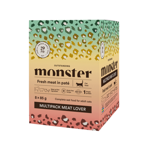 Monster Cat Adult Multipack Meat Lover 8 x 85g - Märkäruoka monipakkaukset - 7350040126431 - 2