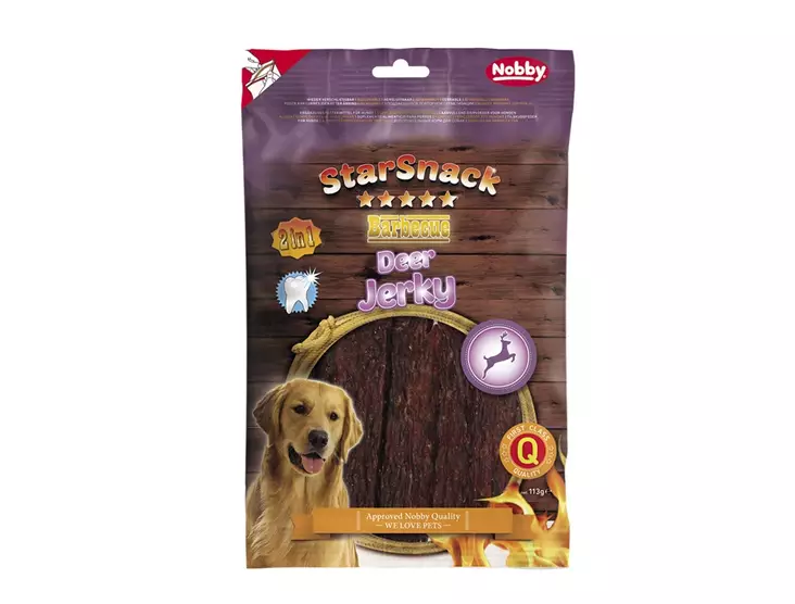StarSnack BBQ Deer Jerky – peurai-ankkaherkku koiralle 113g - Koiran herkut - 4033766506611 - 1