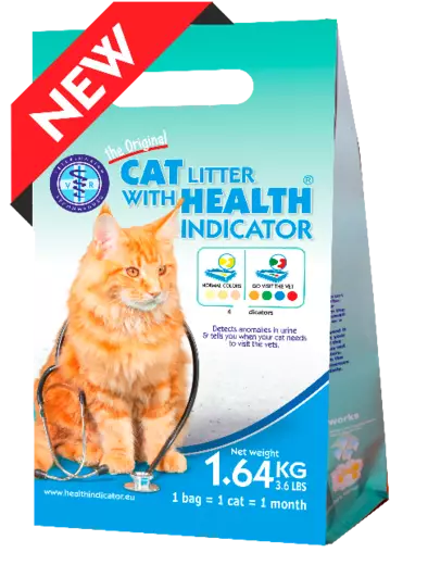Silica Cat Litter with permanent Health Monitor Silikaatti hiekka 1,2kg - Kissan silikaattihiekat - 634654684851 - 1