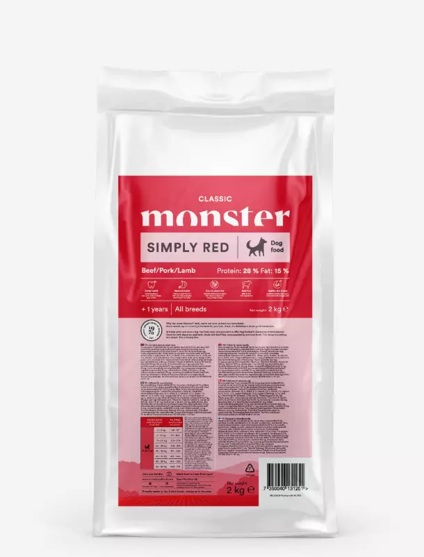 Monster Dog Classic Simply Red Koirankuivaruoka - Monster kuivaruoat - 7350040131251 - 1
