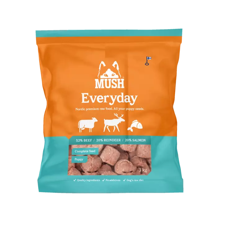 MUSH Everyday Iceblue 3kg - MUSH koiran pakasteruoat - 6440006510211 - 1
