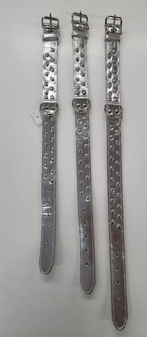 Kesomaa nahkapanta Hopeapinta Koristeniiteillä - Koiran nahkapannat - KESO52 - 1