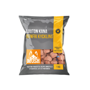 MUSH B.A.R.F. Basic Luuton Kana täydennysrehu 1 kg - MUSH koiran pakasteruoat - 6430023291842 - 2