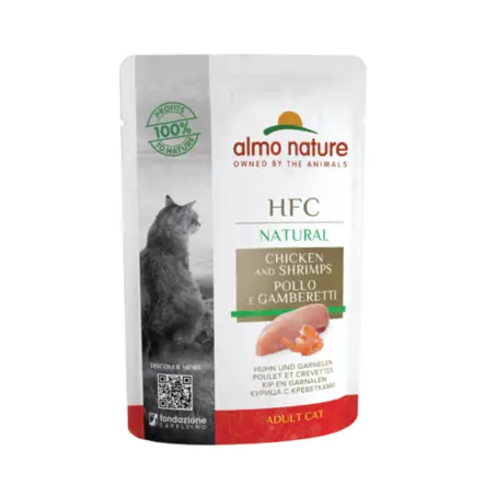 Almo Nature HFC Natural kana & katkarapu 55g kissojenmärkäruoka - Märkäruokapussit - 8001154124392 - 1