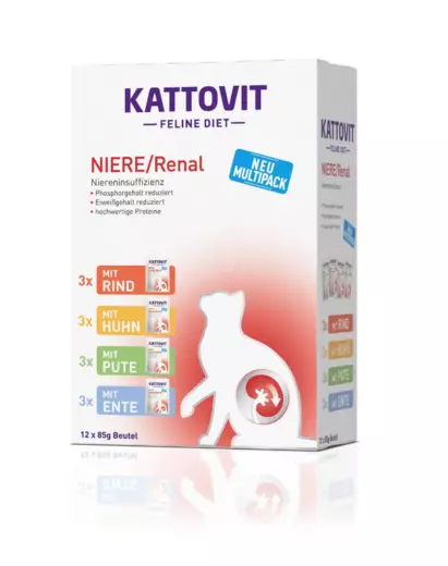 Kattovit Niere / Renal 12x85g lajitelmalaatikko kissan märkäruoka - Erikoismärkäruoat - 4000158772602 - 1