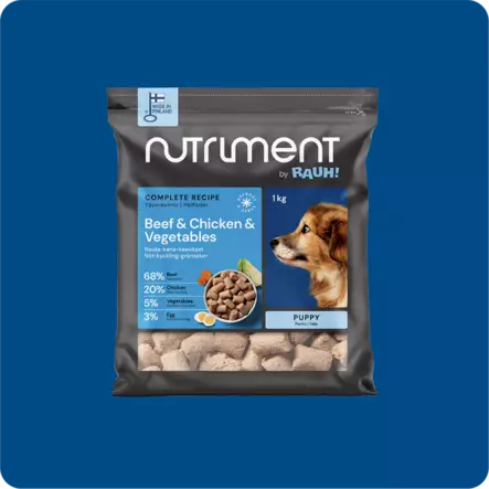 RAUH! Nutriment Beef & Chicken & Vegetables Puppies Nauta & Kana & Kasvikset Pennuille raakaruoka - Muut koiran raakaruoat - 6410180002192 - 1