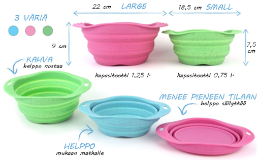 BecoBowl matkakupit Silikonista - Koiran muovi- ja matkakupit - 5060189752102 - 1