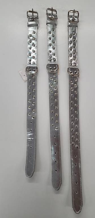 Kesomaa nahkapanta Hopeapinta Koristeniiteillä - Koiran nahkapannat - KESO52 - 1