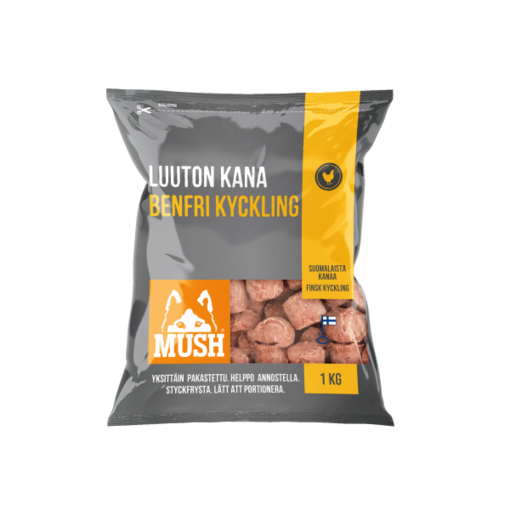 MUSH B.A.R.F. Basic Luuton Kana täydennysrehu 1 kg - MUSH koiran pakasteruoat - 6430023291842 - 2