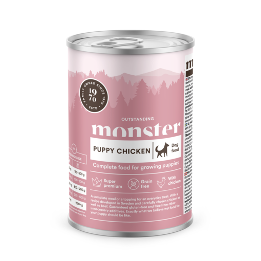 Monster Dog Puppy Chicken & Beef Kana-Nauta Pentu400 g - Koiran märkäruoat - 7350040124352 - 0