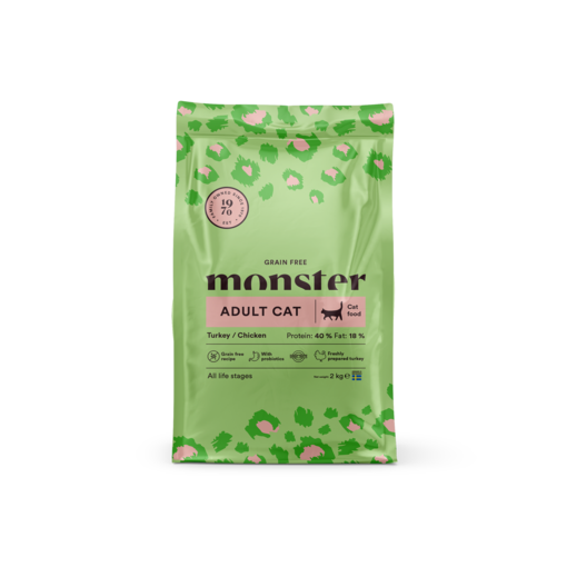 Monster Grain Free Adult Cat Turkey/Chicken Kissanruoka - Monster kuivaruoat - 7350040125632 - 1