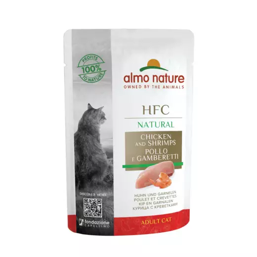 Almo Nature HFC Natural kana & katkarapu 55g kissojenmärkäruoka - Märkäruokapussit - 8001154124392 - 1