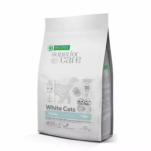 Natures Protection Superior Care Cat White Grain Free Herring Silli Adult All Breeds - Kissan kuivaruoat - 4771317476302 - 1