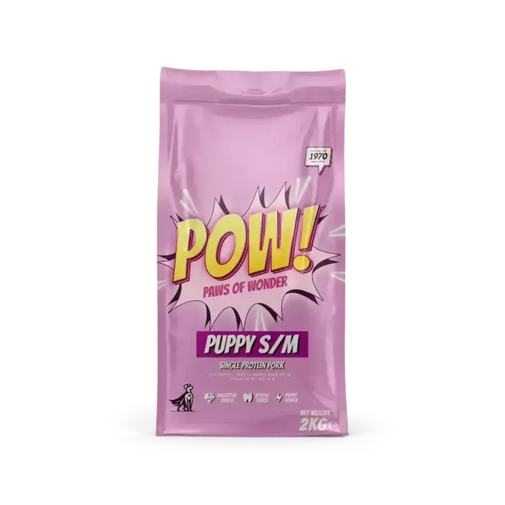 POW! Dog Puppy S/M Pork 12kg - Erikoiskuivaruoat - 7350040129852 - 1
