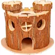 Ozami Natural Wooden Castle - puinen linna pieneläimille - Kanin ja jyrsijän pesämökit ja sisusteet - 7330002060003 - 2