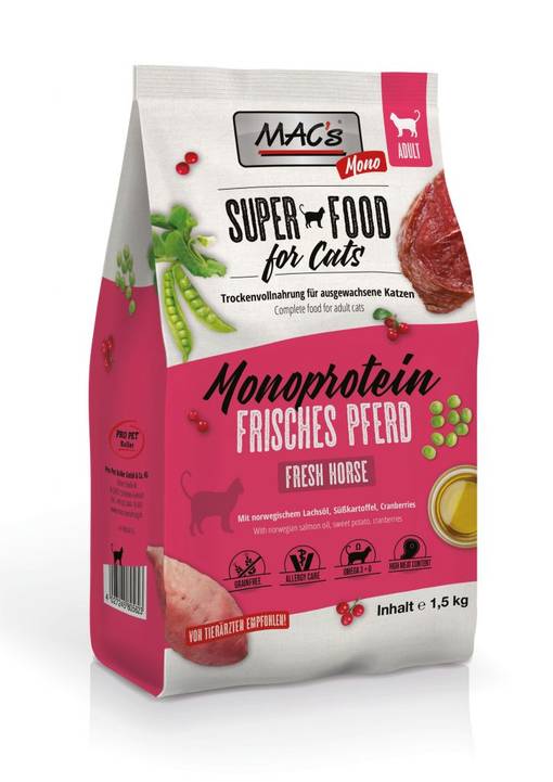 MAC’s Superfood for Cats Mono Hevonen kissankuivaruoka - Kissan erikoiskuivaruoat - 4027245805623 - 1