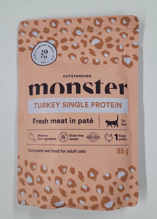 Monster Cat Adult Turkey 85g kissan märkäruoka - Märkäruokapussit - 7350040124833 - 2