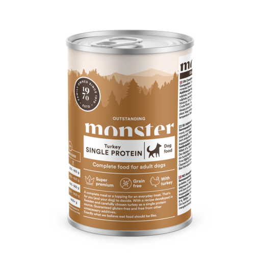 Monster Dog Adult Single Protein Turkey Kalkkuna 400g - Koiran märkäruoat - 7350040124383 - 0