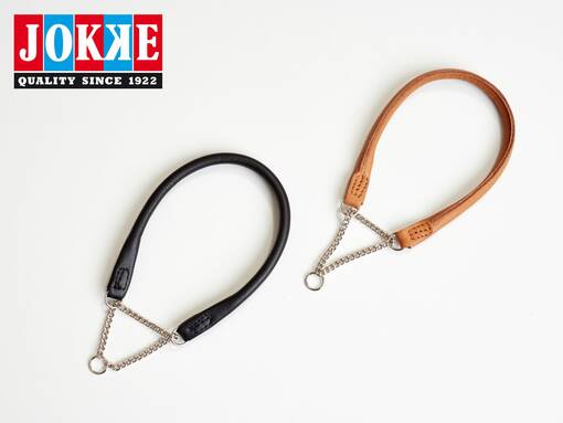 Jokke Wasa Puolikiristävä Punainen nahkapanta - Koiran puolikiristävät pannat - 6417114337863 - 1