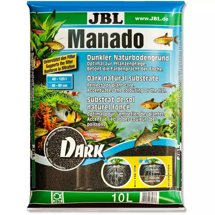 JBL Manado Dark 10 l Akvaariohiekka Pohjamateriaali - Akvaarion hiekat - 4014162670373 - 1