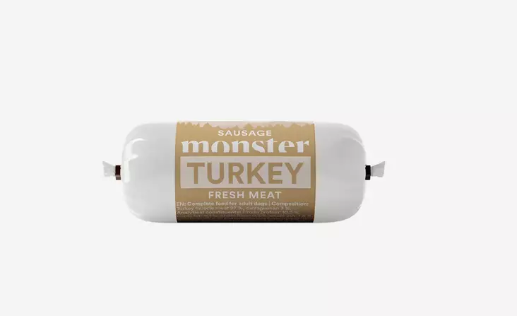 Monster Turkey Sausage Kalkkuna Makkara treenimakkara täydennysrehu 400g - Koiran herkut - 7350040129173 - 2