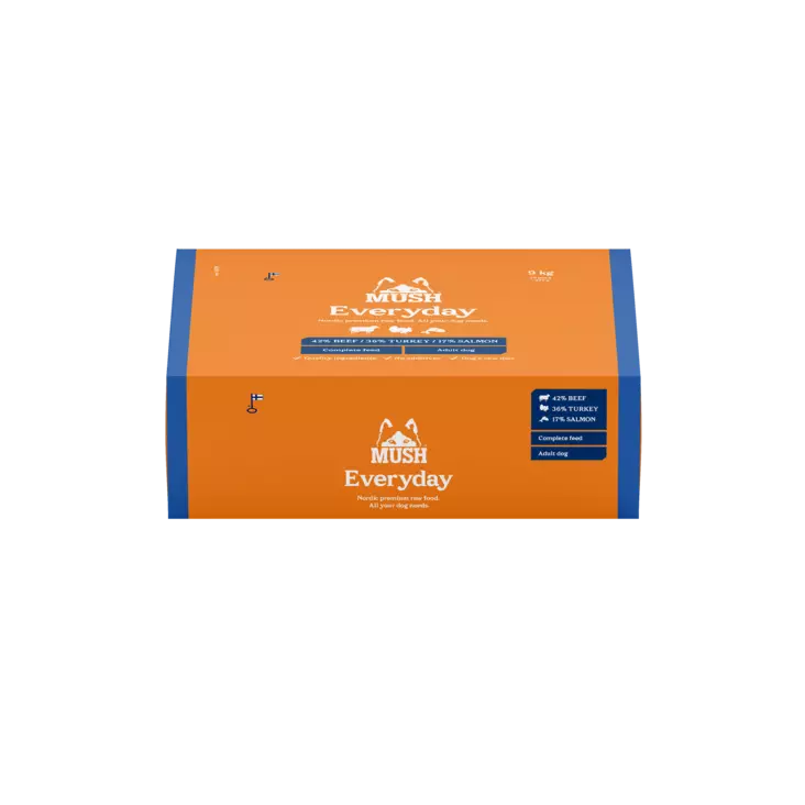 MUSH Everyday Blue 9kg - MUSH koiran pakasteruoat - 6440006510433 - 1