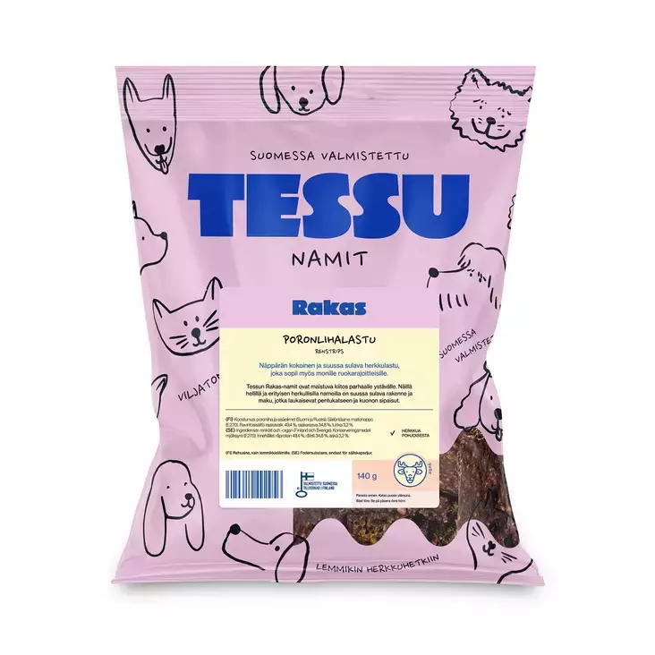 Tessu Poronlihalastu 140g - Koiran herkut - 6420614793053 - 1