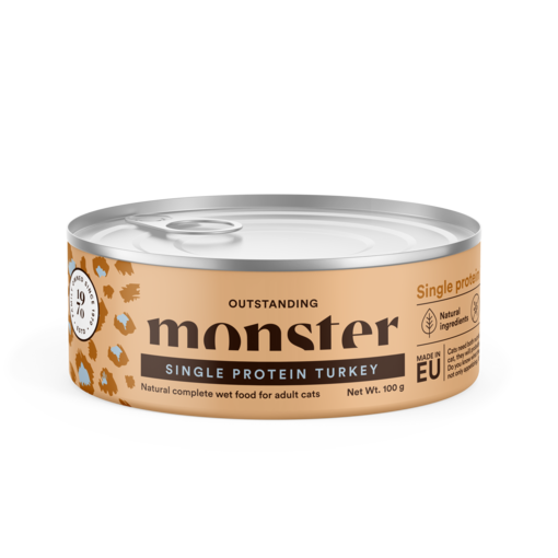 Monster Cat Single Protein Turkey 100g Kissan märkäruoka - Märkäruokatölkit - 7350040124444 - 0