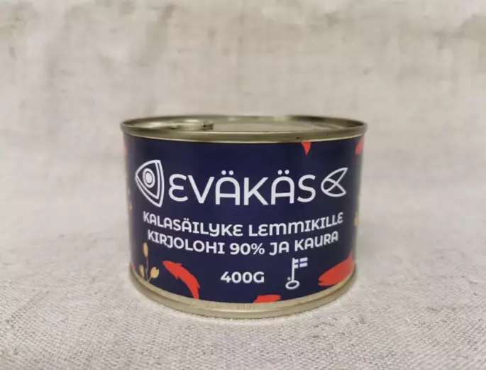 Eväkäs Järvikalasäilyke jauhettu kirjolohi & kaura 400g - Koiran märkäruoat - 6418142002204 - 3