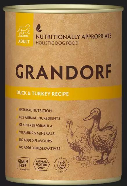 Grandorf Dog Duck Turkey Ankka Kalkkuna 400g koiranmärkäruoka - Koiran märkäruoat - 5407007852154 - 1