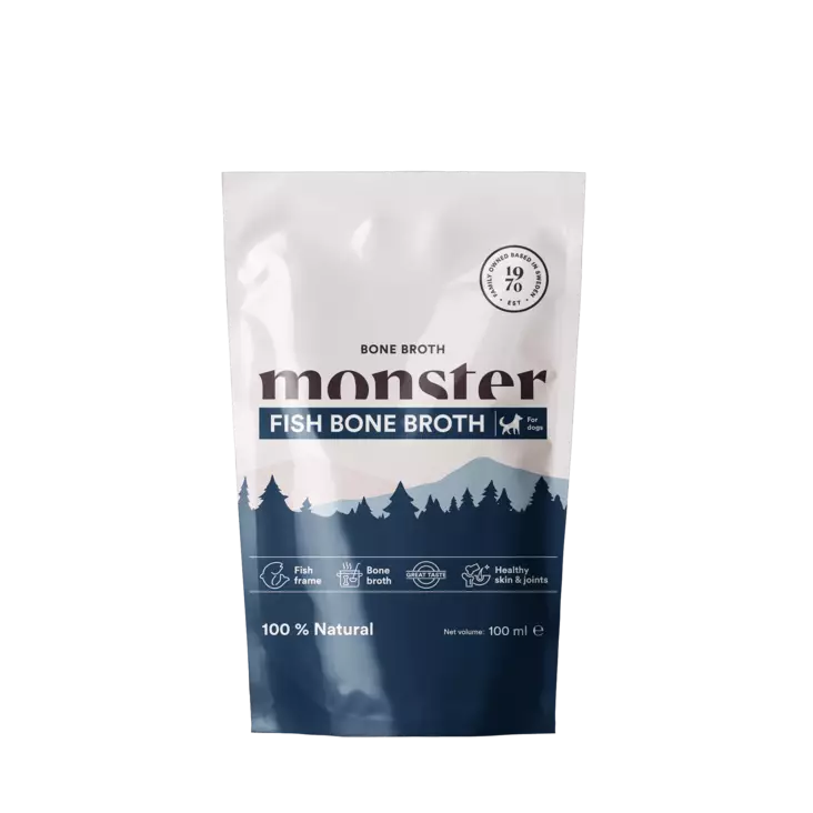 Monster Bone Broth Fish Kala 100ml - Koiran herkut - 7350040130544 - 1