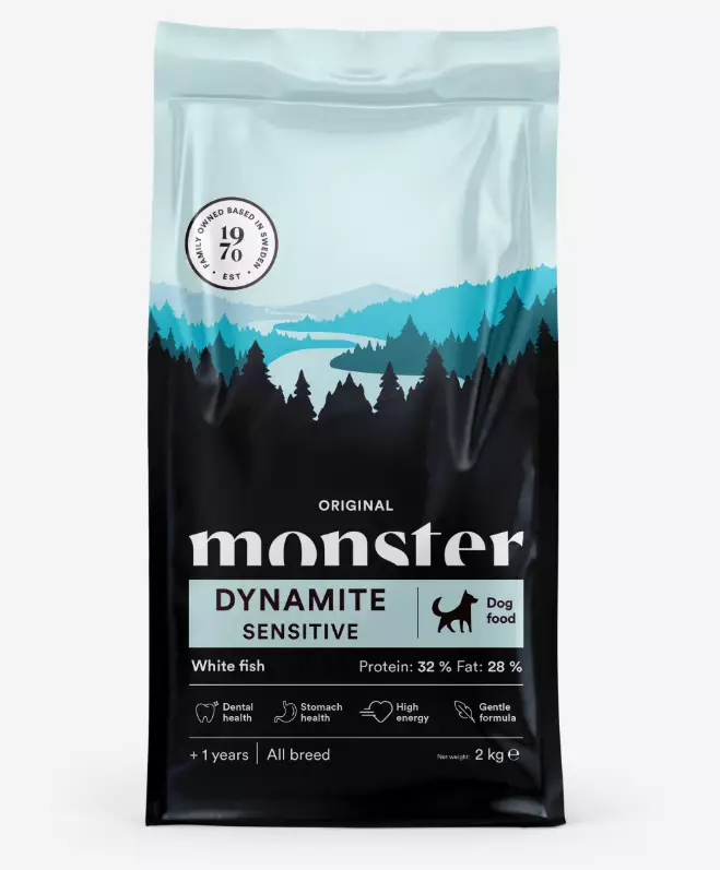 Monster Dog Original Dynamite Sensitive 12kg koiranruoka - Monster kuivaruoat - 7350040130964 - 1