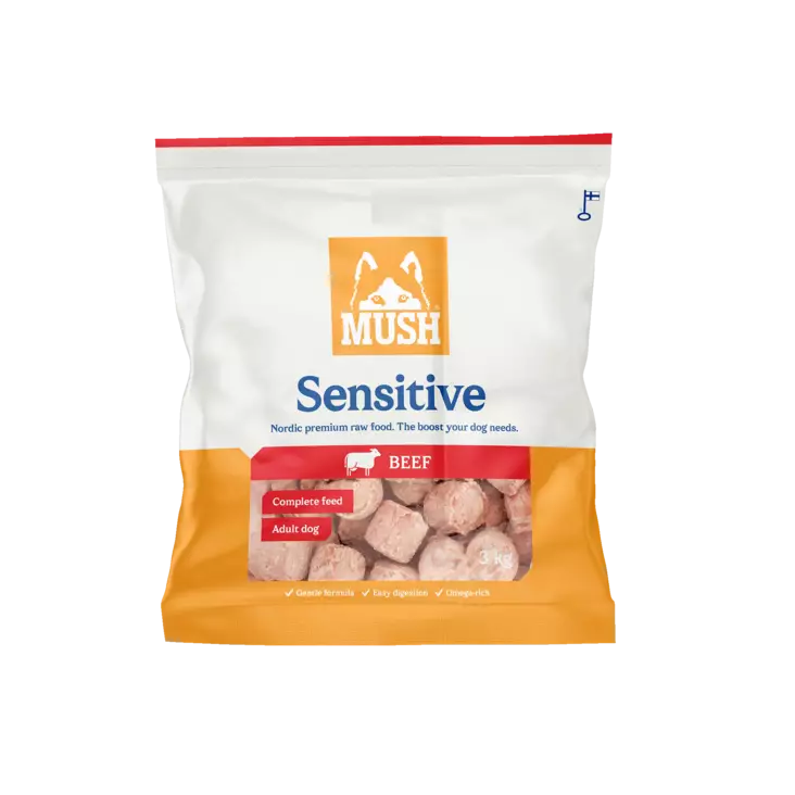 MUSH Sensitive Beef 3kg Täysrehu - MUSH koiran pakasteruoat - 6440006512024 - 1