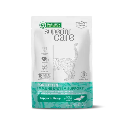 Nature's Protection Superior Care Cat Kitten Immune system Tonnikala & Meriahven 70g kissan märkäruoka - Märkäruokapussit - 4779051639304 - 1
