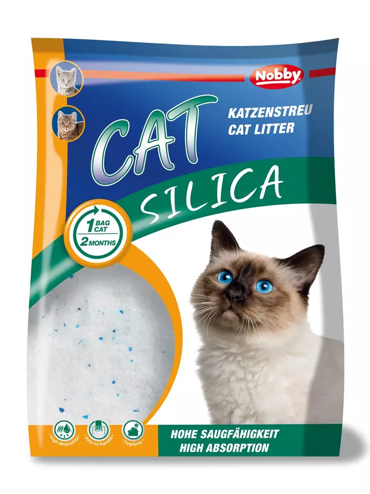 Nobby Cat Silica 5 litraa 2,25kg Kissanhiekka - Kissan silikaattihiekat - 4033766775154 - 1