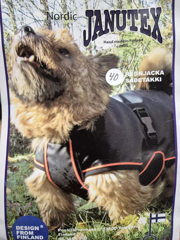 Janutex Musta-oranssi Sadetakki Koiralle - Koiran takit ja haalarit - SADETAKKI35 - 1